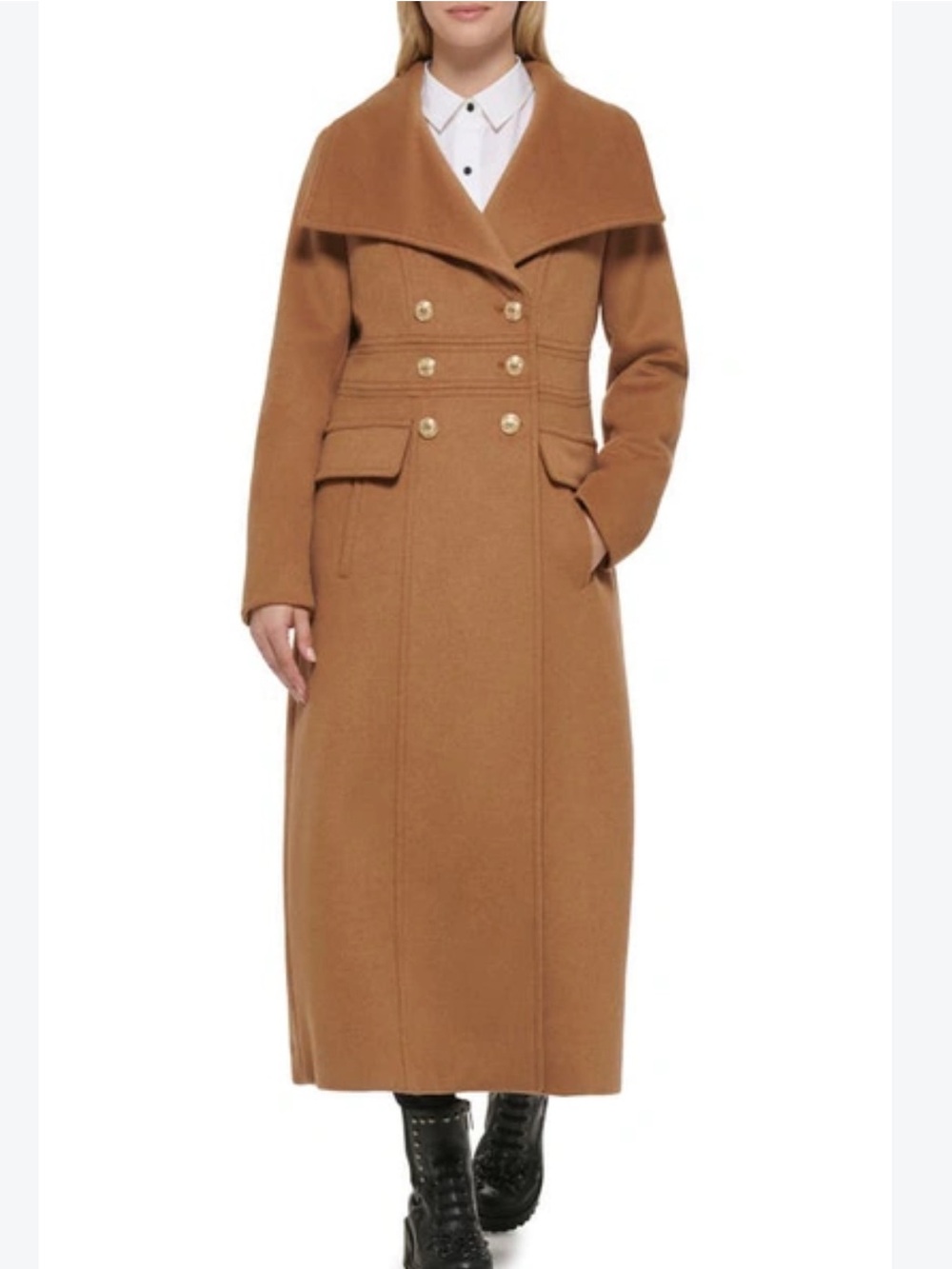 Karl Lagerfeld Wool-Blend Double-Breasted Coat • XS
